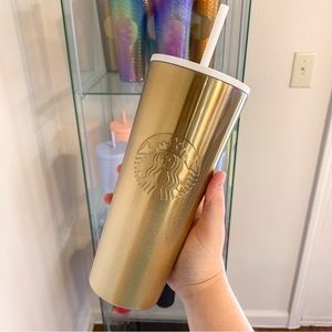 NWT Starbucks gold shimmer ombre stainless steel venti tumbler, 2019 Holiday